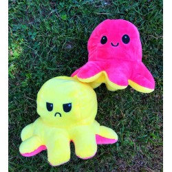 Λούτρινο Χταπόδι που αλλάζει διάθεση  12εκ Κίτρινο - Ροζ