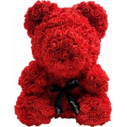 Αρκουδάκι από Τριαντάφυλλα Κόκκινο 40cm B216