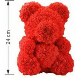 Fly Digital Teddy Bear Roses Κόκκινο με Καρδιά Αρκουδάκι από Τριαντάφυλλα 24cm