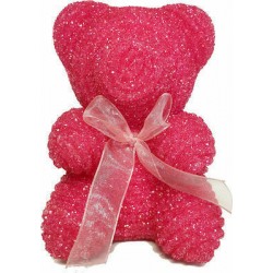 Baby Αρκουδάκι Από Τεχνητά Κρύσταλλα Teddy Bear Crystal Φούξια 25 ΕΚΑΤΟΣΤΑ