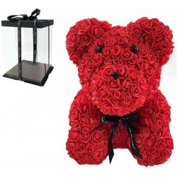 Αρκουδάκι από Τριαντάφυλλα Κόκκινο 40cm TED020