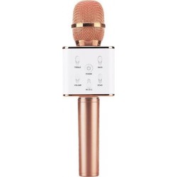 Καραόκε Ροζ Χρυσό Μικρόφωνο Microphone Q7 Bluetooth Rose Gold
