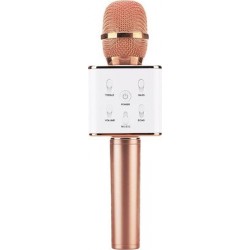 Καραόκε Ροζ Χρυσό Μικρόφωνο Microphone Q7 Bluetooth Rose Gold