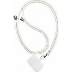 Κορδόνι Λαιμού με Ειδικό Εξάρτημα για να Προσαρμόζεται σε Όλες τις Θήκες Πλάτης - Λευκό