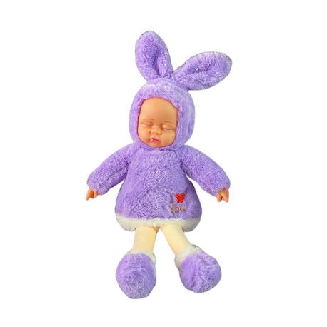 Κούκλα Μωρό που Κοιμάται Μωβ 40cm 0856-43