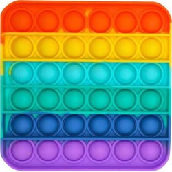 Pop It Fidget Rainbow Τετράγωνο Πολύχρωμο
