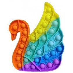 Pop it Swan Rainbow Fidget Toy Πολύχρωμος Κύκνος