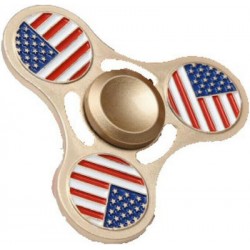 American Flag Metal Fidget 3 Leaves Fidget Spinner- Golden 7.5*7.5*1CM